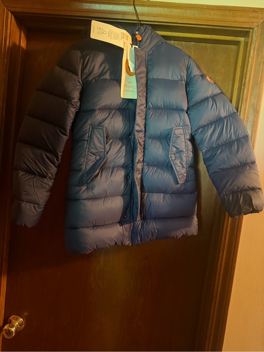 SAVE THE DUCK Kids Navy Blue Puffer Jacket